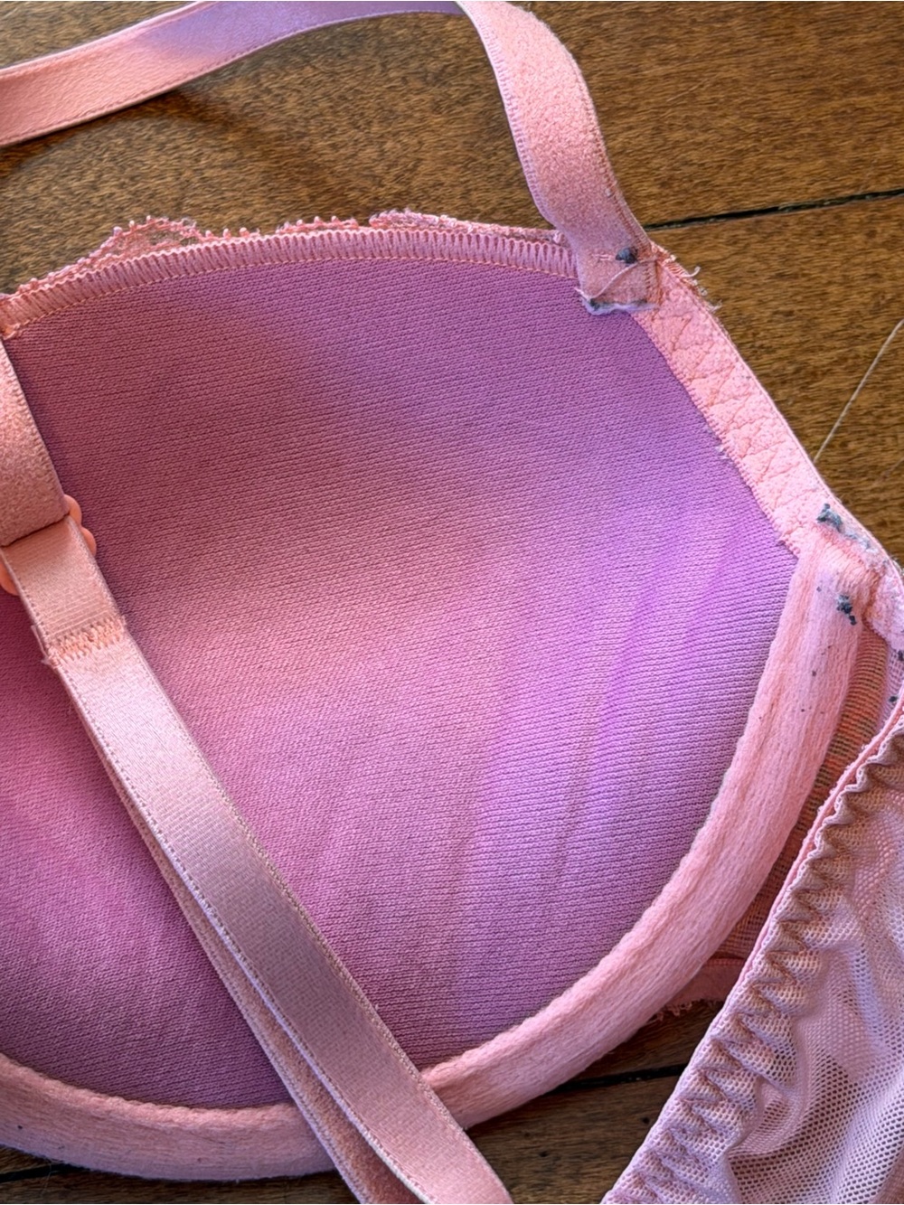 PINK Victorias Secret Lace Push-Up Pink Bra 34B - Picture 5 of 6